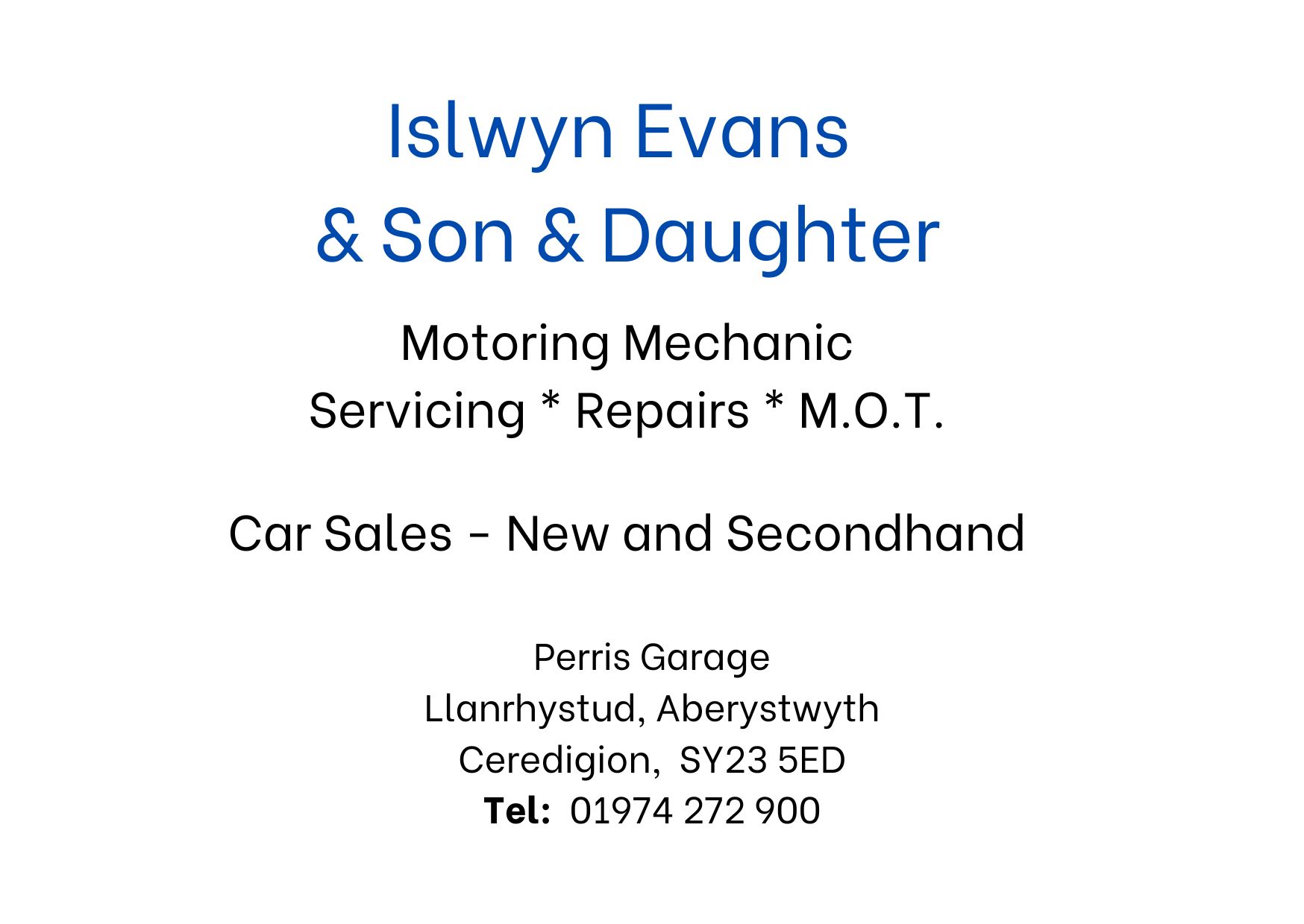 Islwyn Evans & Son & Daughter